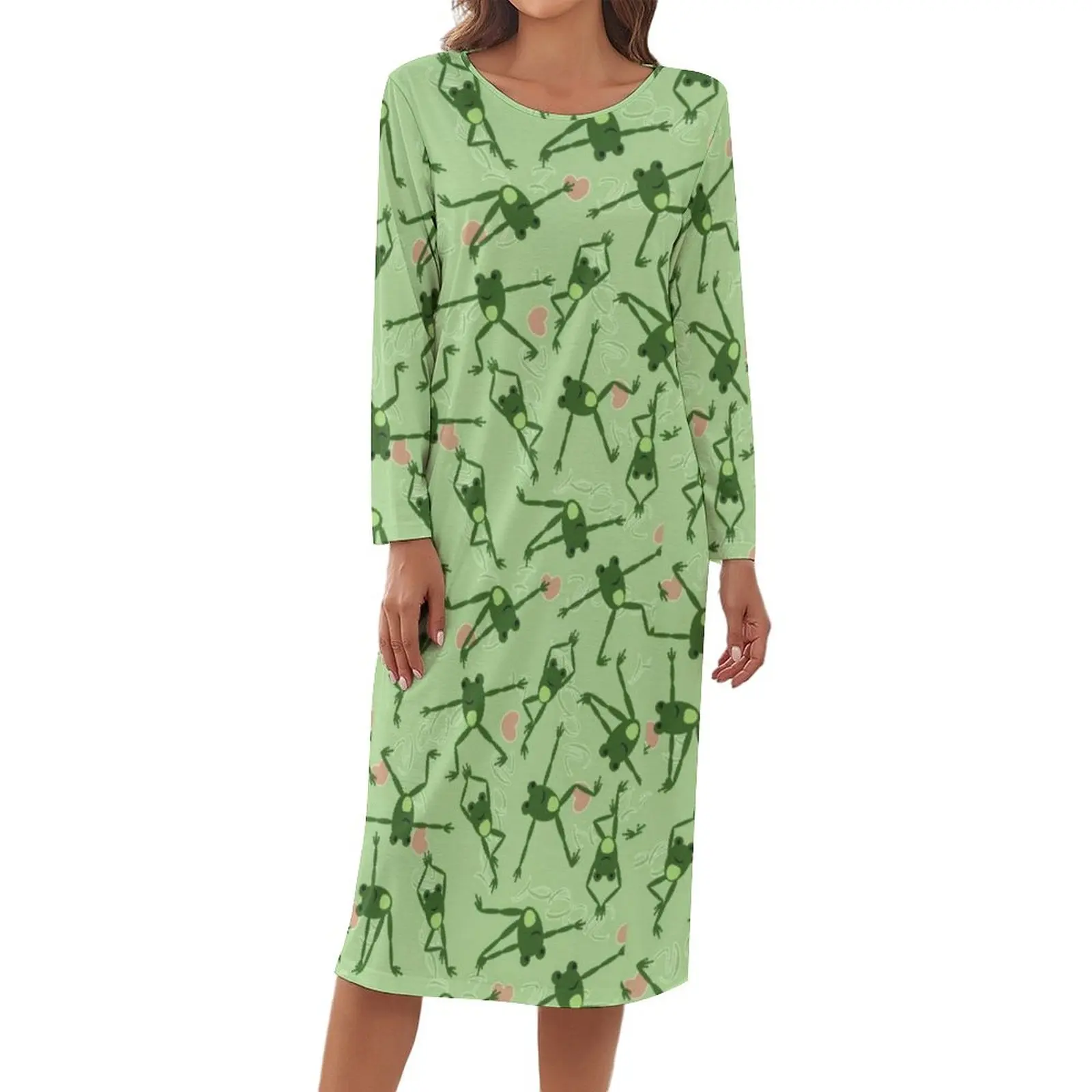 Funny Frog Doing Yoga Pajamas Cute Green Forgs Design Room Dresses Women Long-Sleeve Trendy Sleepwear Autumn Graphic Pajama
Funny Frog Doing Yoga Pajamas Cute Green Forgs Design Room Dresses Women Long-Sleeve Trendy Sleepwear Autumn Graphic Pajama