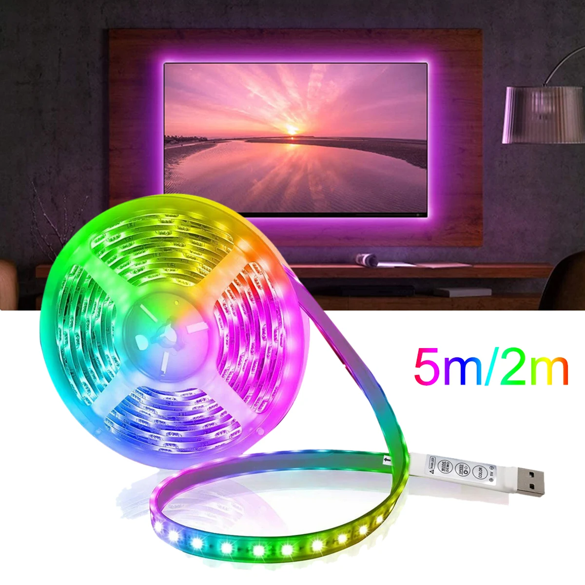 2/5M LED Strip Light USB Powered TV Backlight LED Strip Lamp Home Decor Rainbow Light Strip Christmas Decoration 2022 Home Decor 
2/5M LED Strip Light USB Powered TV Backlight LED Strip Lamp Home Decor Rainbow Light Strip Christmas Decoration 2022 Home Decor