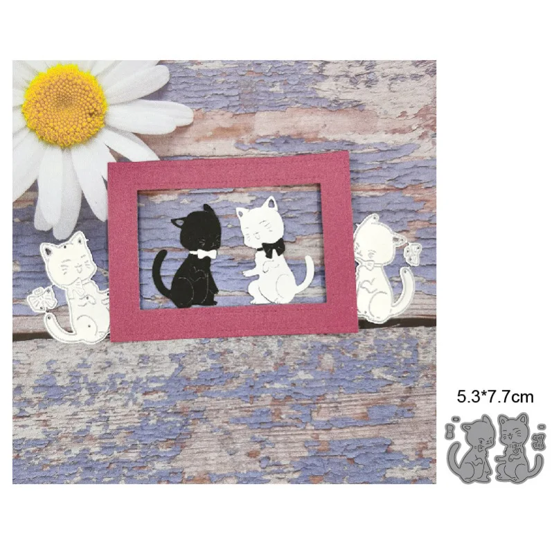 2 Cute Bow Tie Cats Animal Frame Metal Cutting Dies for Scrapbooking DIY Album Embossing Hand-on Craft Dies Cut Paper Cards Tool
2 Cute Bow Tie Cats Animal Frame Metal Cutting Dies for Scrapbooking DIY Album Embossing Hand-on Craft Dies Cut Paper Cards Tool
