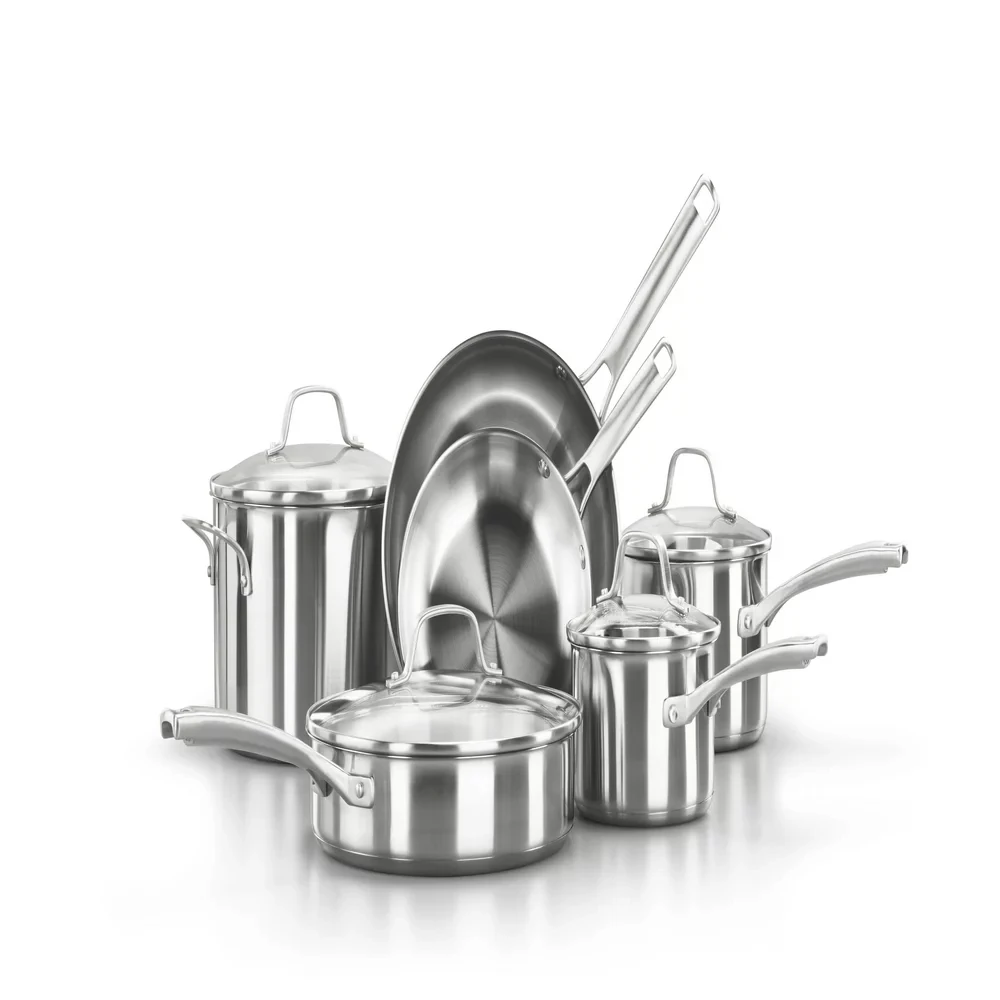 Stainless Steel 10-Piece Cookware Set, Dishwasher Safe Silicone for air fryer in in square cake pan Plate for cooking Baking tr
Stainless Steel 10-Piece Cookware Set, Dishwasher Safe Silicone for air fryer in in square cake pan Plate for cooking Baking tr