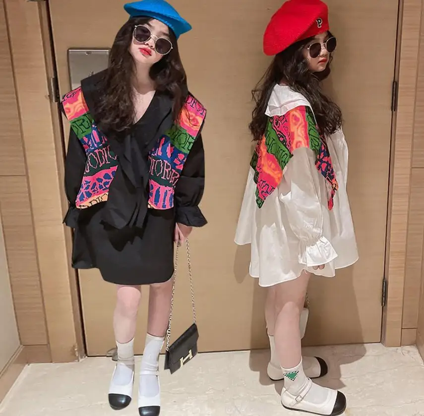 Spring Autumn New baby Girl Shirts Dress Children Print Shawl 2pcs Dress Kids Clothes Teenage Dress clothes 4-16Y
Spring Autumn New baby Girl Shirts Dress Children Print Shawl 2pcs Dress Kids Clothes Teenage Dress clothes 4-16Y