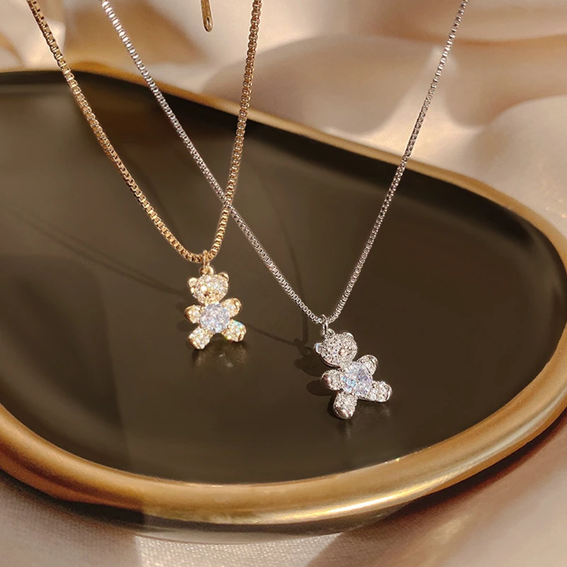 2022 New Design Bling CZ Tiny Bear Necklace for Women Elegant Micro Inlaid Shine Zircon Lady Clavicle Chain Accessories Gift
2022 New Design Bling CZ Tiny Bear Necklace for Women Elegant Micro Inlaid Shine Zircon Lady Clavicle Chain Accessories Gift