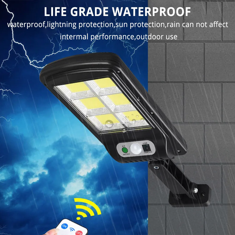 Outdoor 300W Powerful Remote Control Led COB Solar Light PIR Motion Sensor IP65 Outdoor Solar Wall Street Light Waterproof Lamp
Outdoor 300W Powerful Remote Control Led COB Solar Light PIR Motion Sensor IP65 Outdoor Solar Wall Street Light Waterproof Lamp