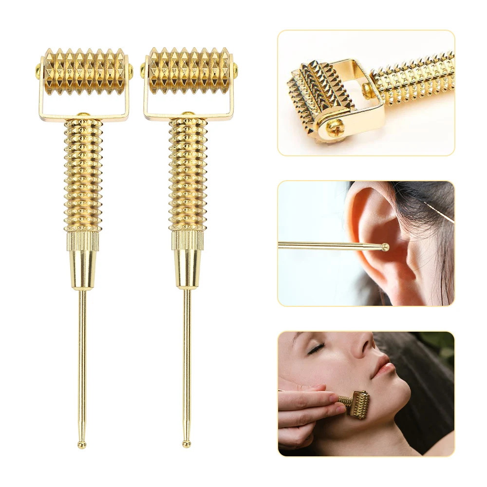 Facial Derma Roller Gold Microneedle Wrinkle Removal Slimming Massage Dermaroller Copper Ear Acupoints Probe Body Massage Tools
Facial Derma Roller Gold Microneedle Wrinkle Removal Slimming Massage Dermaroller Copper Ear Acupoints Probe Body Massage Tools