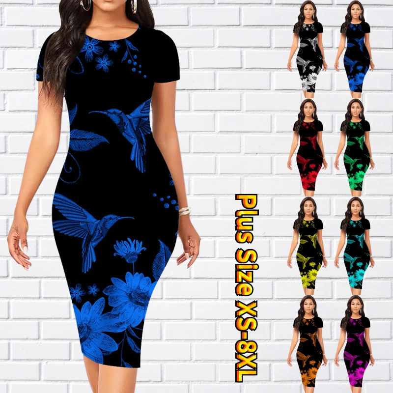 Женское платье с круглым вырезом и коротким рукавом, Элегантное повседневное приталенное платье с принтом в стиле ретро, лето 2023 
Женское платье с круглым вырезом и коротким рукавом, Элегантное повседневное приталенное платье с принтом в стиле ретро, лето 2023