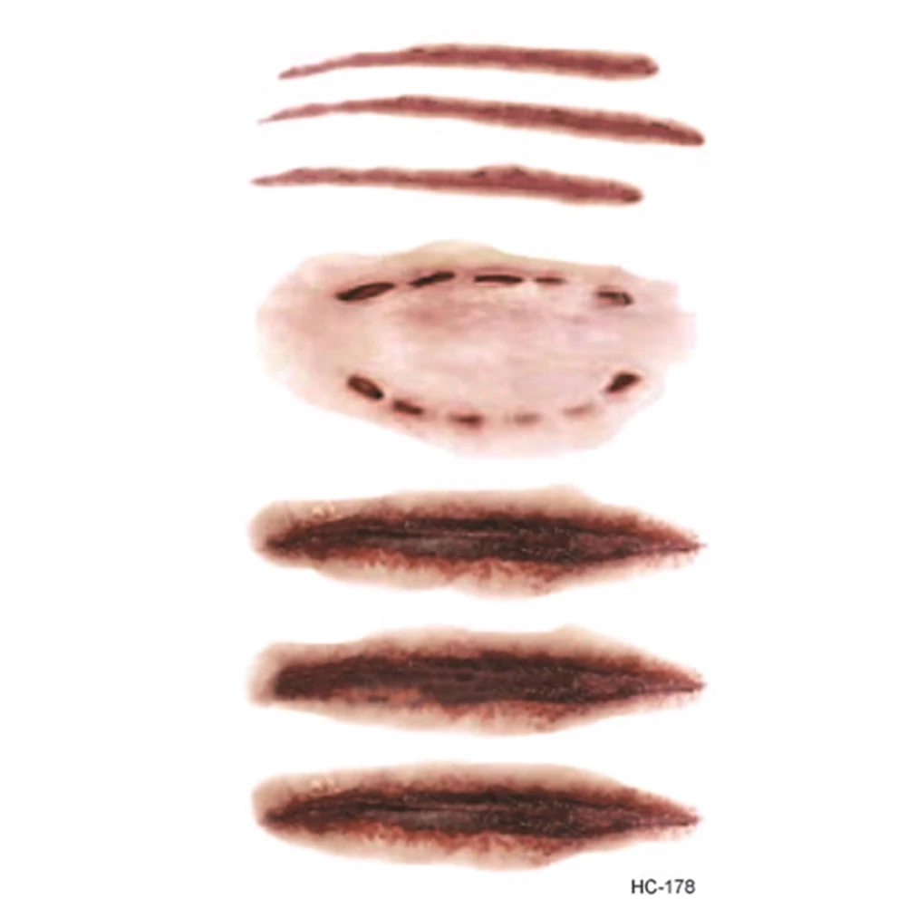 1Pcs Body Art Waterproof Temporary Tattoo Sticker Halloween Wound/Scab/Blood Flash Tattoo Sticker Henna Temporary
1Pcs Body Art Waterproof Temporary Tattoo Sticker Halloween Wound/Scab/Blood Flash Tattoo Sticker Henna Temporary