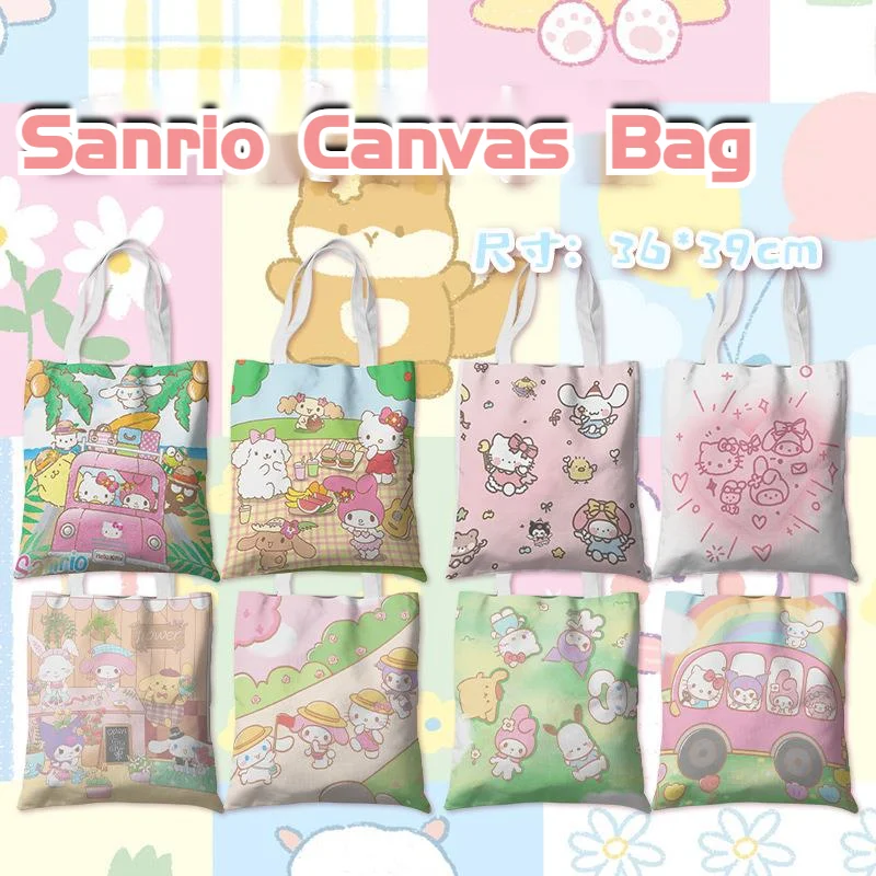 Cartoon Sanrio Canvas Bag Hello Kitty Cinnamoroll Kuromi Melody Shoulder Bag Large Capacity Handbag Anime Printing Shopping Bag
Cartoon Sanrio Canvas Bag Hello Kitty Cinnamoroll Kuromi Melody Shoulder Bag Large Capacity Handbag Anime Printing Shopping Bag