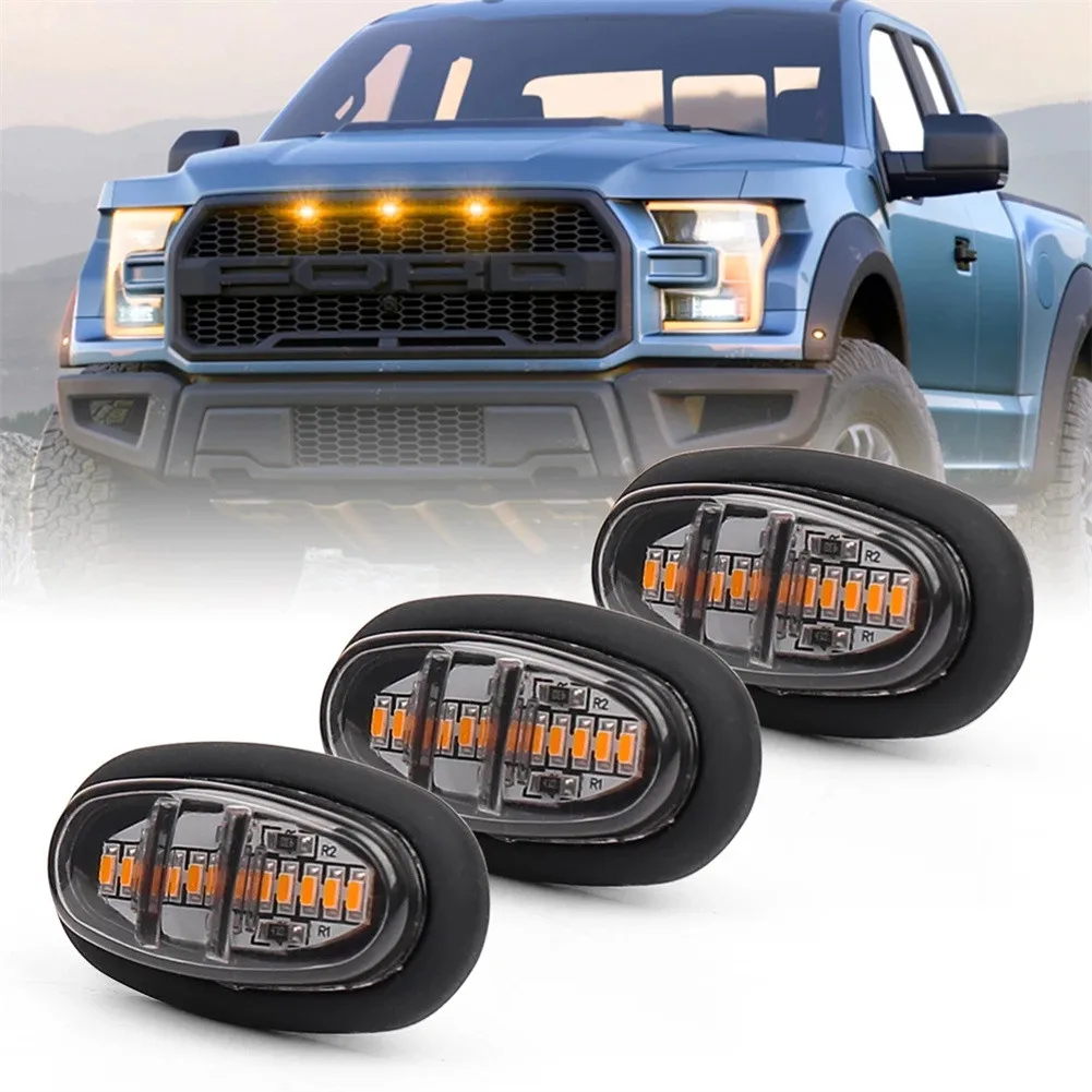 3x Raptor Style Amber LED Front Grille Running Lights For Ford F150 Automobile Clearance Light Wheel Eyebrow Decorative Lamp
3x Raptor Style Amber LED Front Grille Running Lights For Ford F150 Automobile Clearance Light Wheel Eyebrow Decorative Lamp