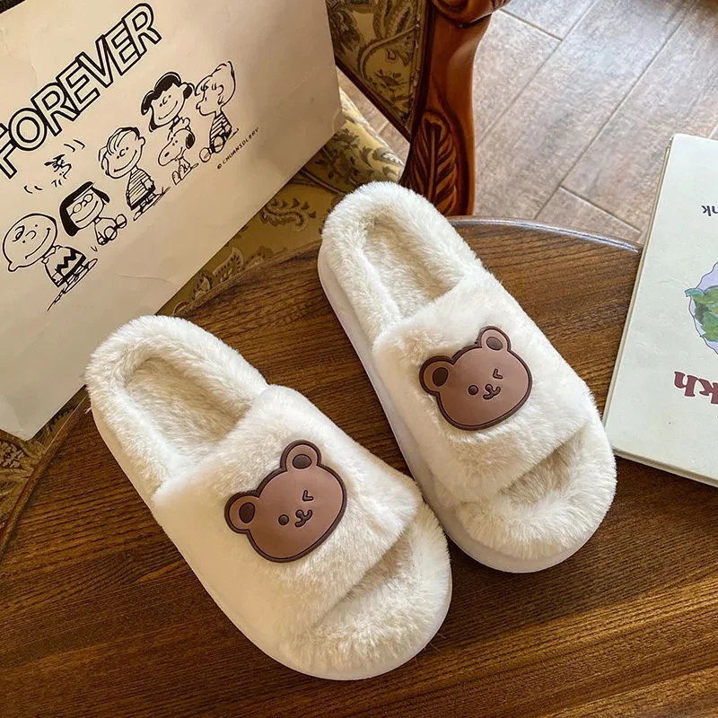 Home Slippers Plush Women's Winter Kawaii Cartoon Bear Plush Cotton Slippers PVC Non-slip Thick Bottom Indoor Warm Women's Shoes
Home Slippers Plush Women's Winter Kawaii Cartoon Bear Plush Cotton Slippers PVC Non-slip Thick Bottom Indoor Warm Women's Shoes
