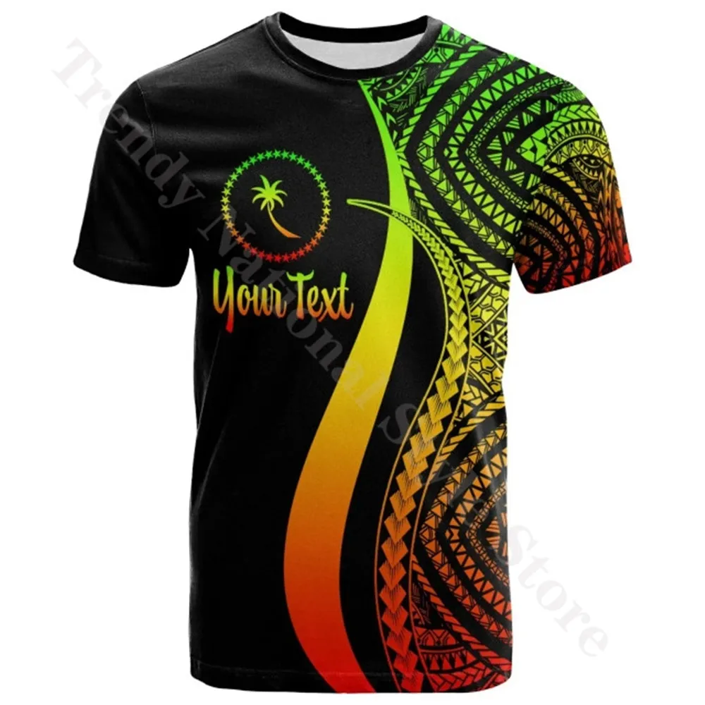 

Chuuk Custom Personalized T-Shirt Reggae - Micronesia Tentacle Tribal Graphic Men's and Women's Printed Summer Crewneck Top