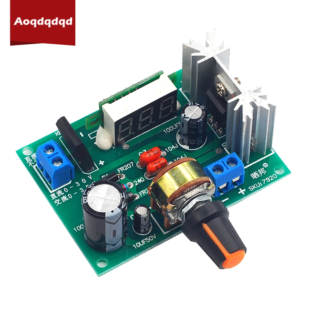 LM317 Adjustable Voltage Regulator DC 3-30V AC 3-20V to 1.25-28V Step Down Buck Converter Module with LED Digital Voltmeter
LM317 Adjustable Voltage Regulator DC 3-30V AC 3-20V to 1.25-28V Step Down Buck Converter Module with LED Digital Voltmeter