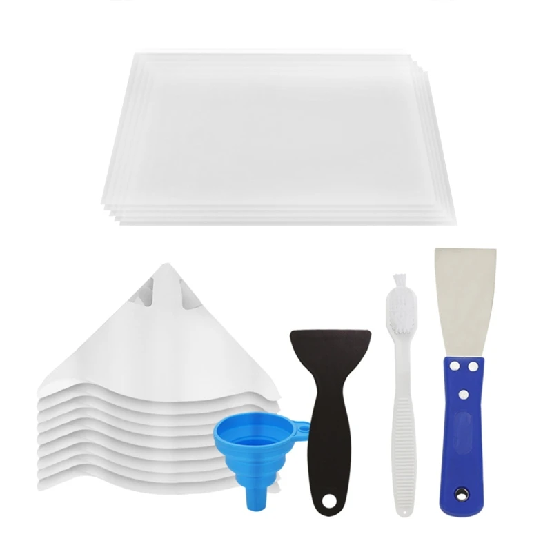 896F 17Pcs Set FEP Release Films 7.87X5.51in High Transmittance with Spatulas10 Filters Funnel for UV DLP 3D Printer
896F 17Pcs Set FEP Release Films 7.87X5.51in High Transmittance with Spatulas10 Filters Funnel for UV DLP 3D Printer