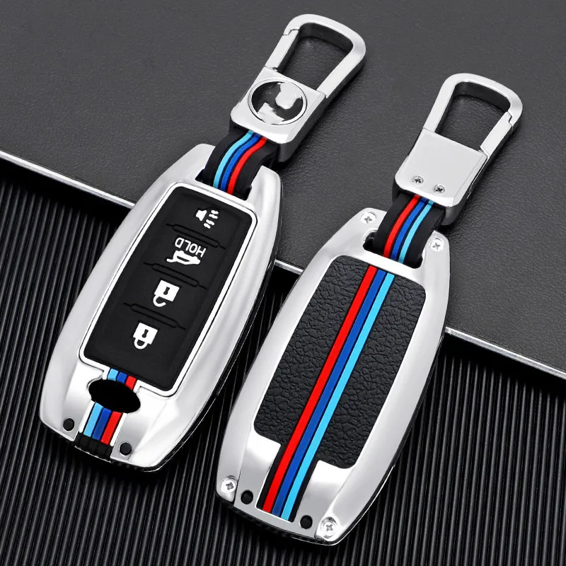 

Car Key Case Cover Key Bag Car-Styling Keychain For Infiniti QX50 QX60 Q70L 2020 Smart Remout Key Protect Shell Accessories