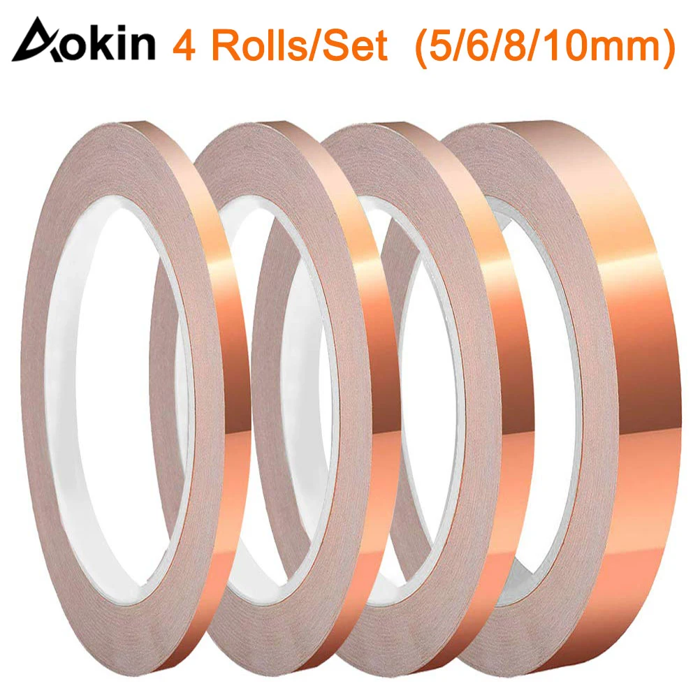 4 Sizes Copper Foil Tape Copper Tape Single-Sided Conductive Adhesive for EMI Shielding Paper Circuits Electrical Repairs
4 Sizes Copper Foil Tape Copper Tape Single-Sided Conductive Adhesive for EMI Shielding Paper Circuits Electrical Repairs