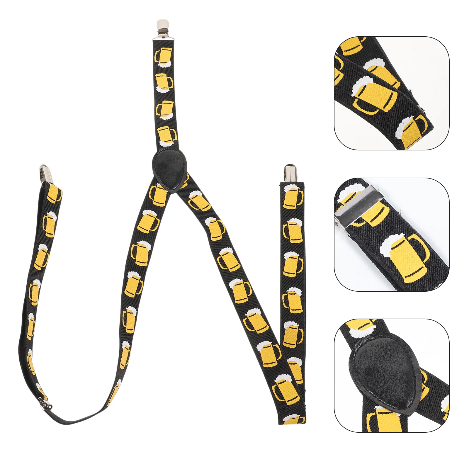 Men's Clip-on Suspenders Adjustable Elastic Y-shaped Braces with Beer Print(Black)
Men's Clip-on Suspenders Adjustable Elastic Y-shaped Braces with Beer Print(Black)
