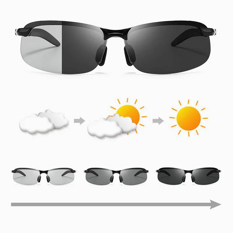 Sport Polarized Photochromic Sunglasses Men Outdoor Sun Glasses Driver Goggles Black/Yellow Glasses for Night Driving UV400
Sport Polarized Photochromic Sunglasses Men Outdoor Sun Glasses Driver Goggles Black/Yellow Glasses for Night Driving UV400