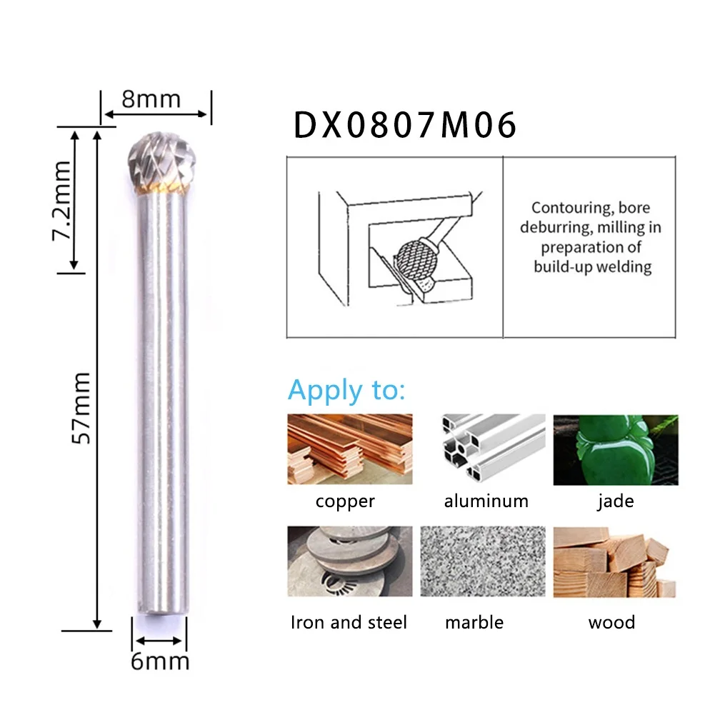 Tungsten Carbide Burs Drill Bits Ball Head Rotary Burr For Metal Milling Cutter Carbide Electric Rotary Tools Dremel Tool
Tungsten Carbide Burs Drill Bits Ball Head Rotary Burr For Metal Milling Cutter Carbide Electric Rotary Tools Dremel Tool