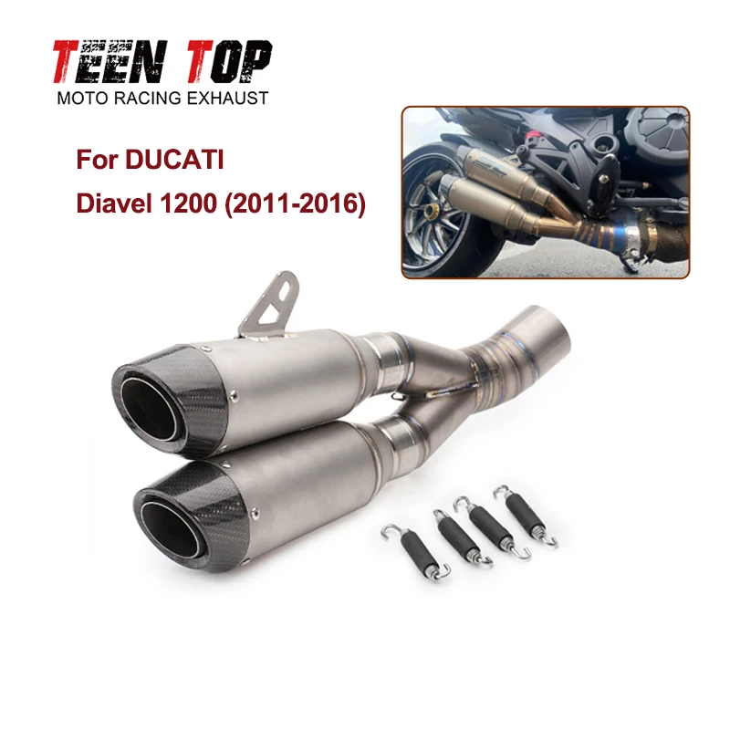 

Выхлопная труба из титанового сплава для Ducati 420el 1200 2011-2016 года, выхлопной трубы для мотоцикла без шнуровки, модифицирующий глушитель из угле...
