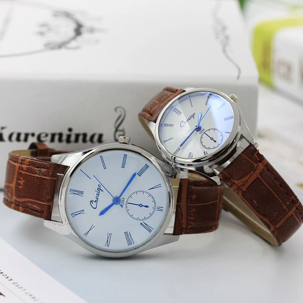 New fashion couple watch blue light single eye couple belt watch men's hot style quartz watch
New fashion couple watch blue light single eye couple belt watch men's hot style quartz watch