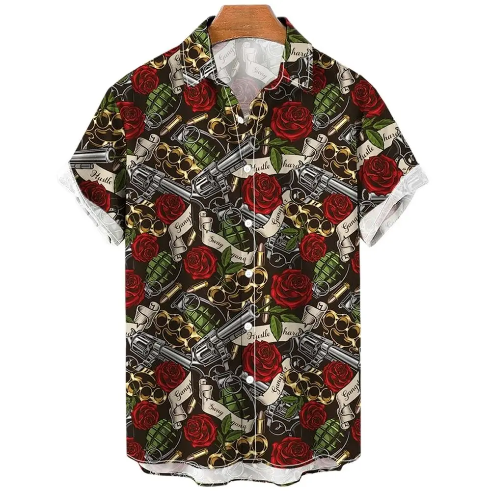 Summer Men's shirt Hawaiian Shirts Floral Print Tops Lapel Collar Fashion Short Sleeves Oversized New Tee Men's Clothing camisa
Summer Men's shirt Hawaiian Shirts Floral Print Tops Lapel Collar Fashion Short Sleeves Oversized New Tee Men's Clothing camisa