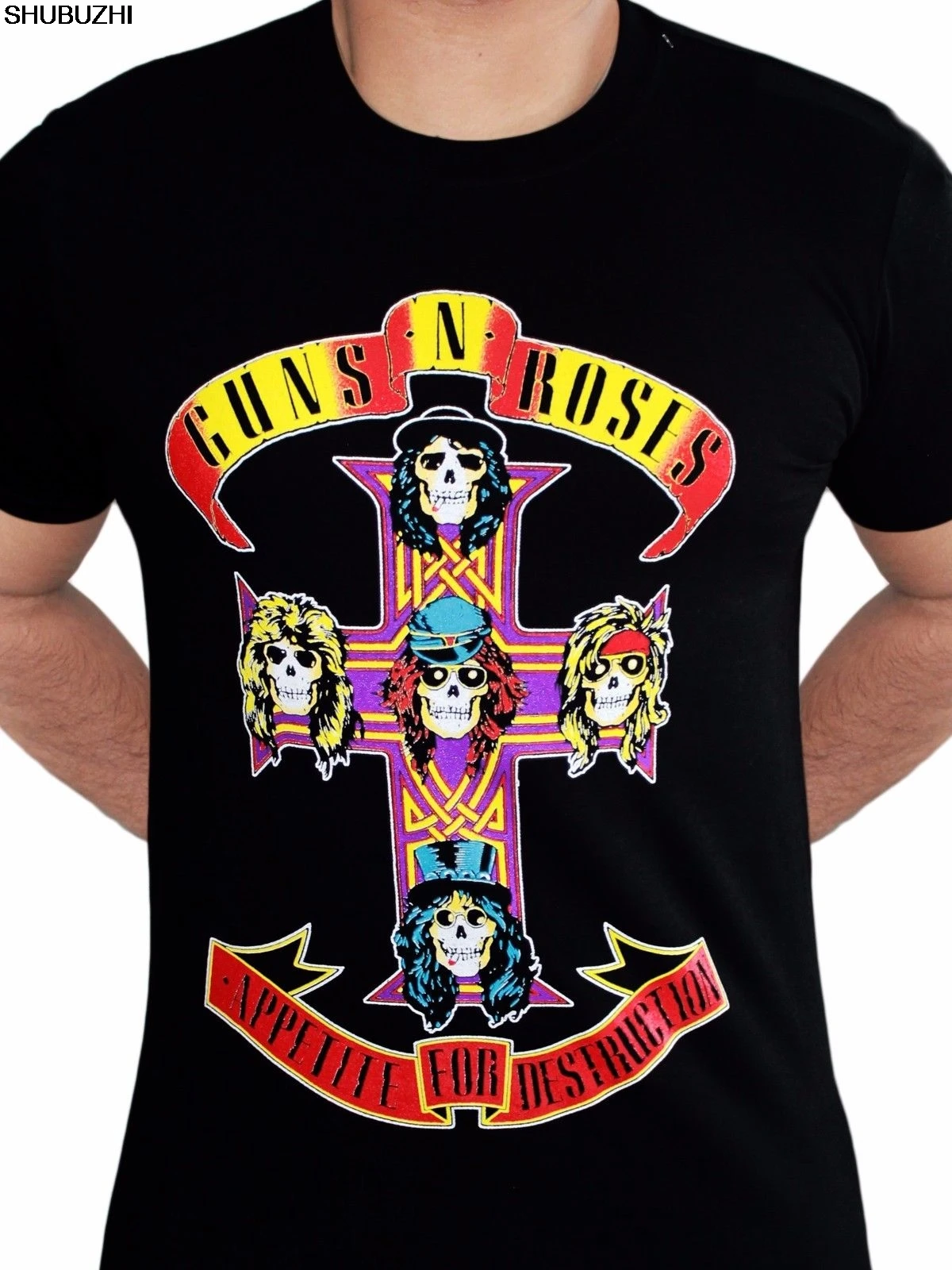Guns N Roses Logo Appetite for Destruction Cross Slash Black Mens T-shirt sbz3380
Guns N Roses Logo Appetite for Destruction Cross Slash Black Mens T-shirt sbz3380