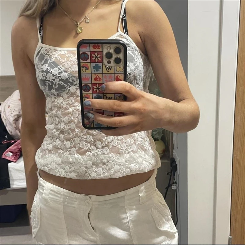 Floral Lace Tank Top y2k Fairycore Grunge Clothing Sheer See Through Spaghetti Strap Sleeveless Camisole Women Clothes
Floral Lace Tank Top y2k Fairycore Grunge Clothing Sheer See Through Spaghetti Strap Sleeveless Camisole Women Clothes