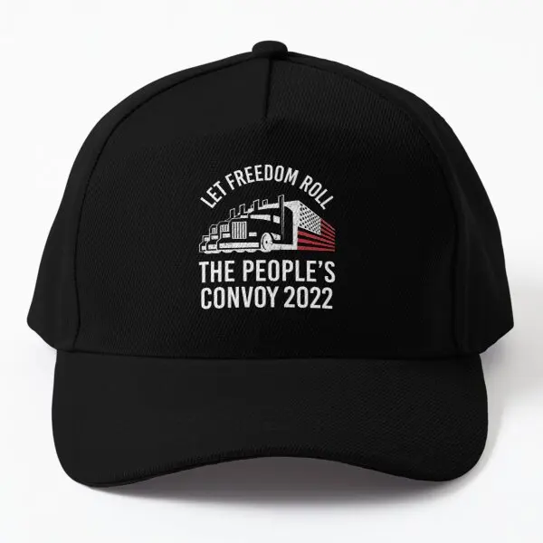 

Let Freedom Roll The People Is Convoy 202 Baseball Cap Hat Czapka Summer Solid Color Snapback Bonnet Printed Casual Fish Black