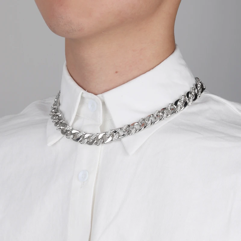 Hip Hop Men Iced Out Cuban Link Chains 13mm Street Rapper Paved Rhinestone Crystal Necklace Bling Punk Jewelry for Women Gift
Hip Hop Men Iced Out Cuban Link Chains 13mm Street Rapper Paved Rhinestone Crystal Necklace Bling Punk Jewelry for Women Gift