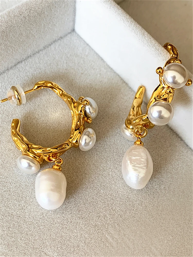 French Baroque Fresh Water Pearl Earrings For Women Design a Sense Of High-Grade European Temperament Earrings
French Baroque Fresh Water Pearl Earrings For Women Design a Sense Of High-Grade European Temperament Earrings