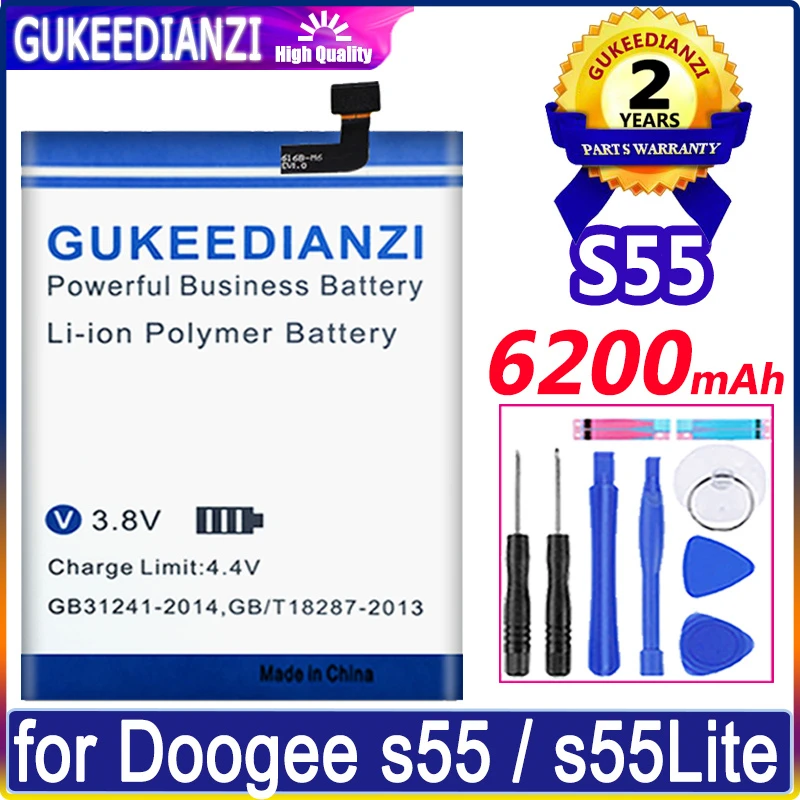 New Bateria Batterie S55 6200mAh Mobile Phone Battery For Doogee S55/S55Lite S55 Lite S 55 High Capacity Replacement Battery
New Bateria Batterie S55 6200mAh Mobile Phone Battery For Doogee S55/S55Lite S55 Lite S 55 High Capacity Replacement Battery