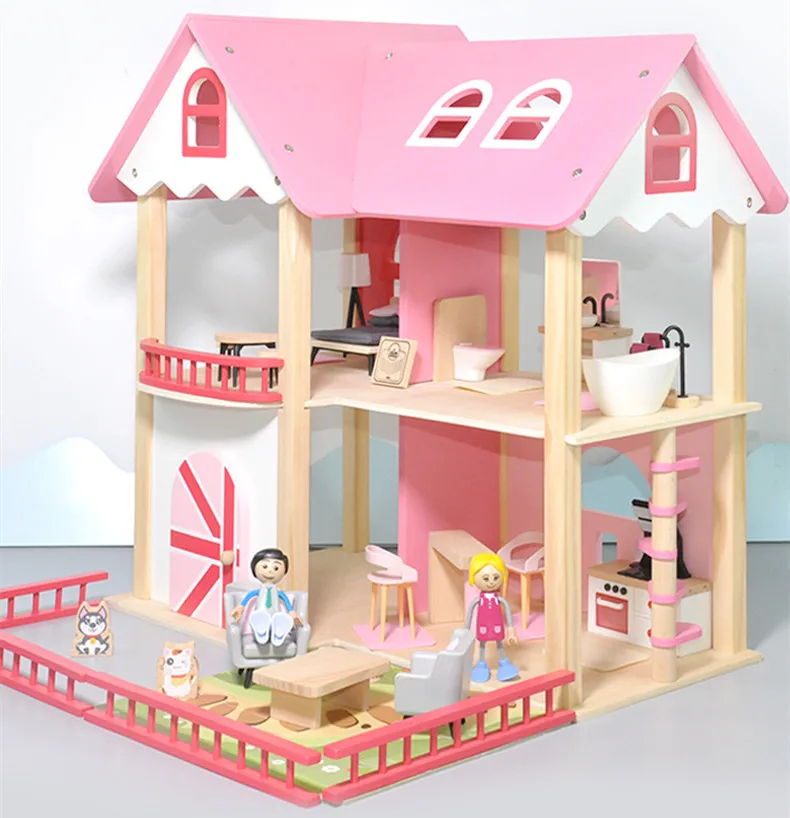 50cm High Quality Wooden pink villa European princess doll room house Play house Puzzle Interactive Toys baby birthday gift 
50cm High Quality Wooden pink villa European princess doll room house Play house Puzzle Interactive Toys baby birthday gift