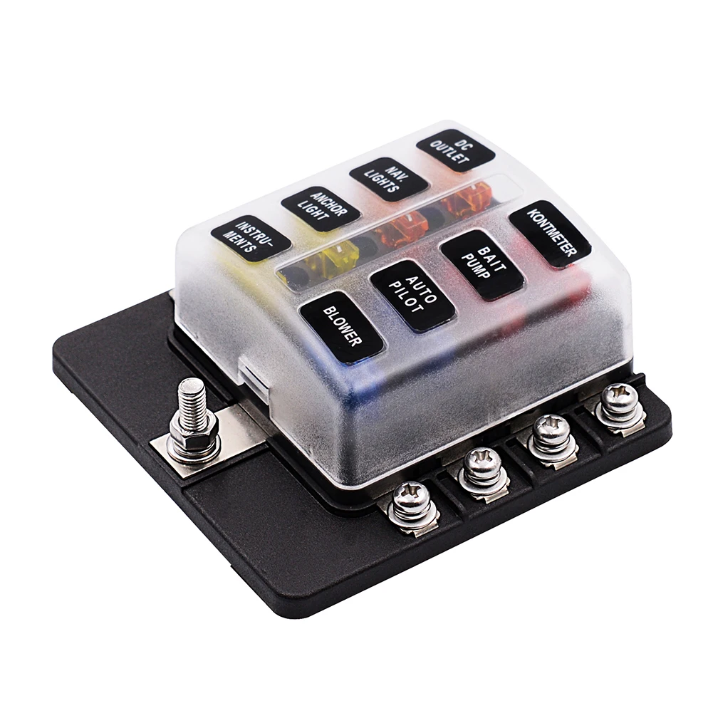 New Universal 8 Ways Blade Fuse Block 12V 32V Car Fuse Holder Box Marine Auto Fuse Connector Switch With LED Indicator Light
New Universal 8 Ways Blade Fuse Block 12V 32V Car Fuse Holder Box Marine Auto Fuse Connector Switch With LED Indicator Light