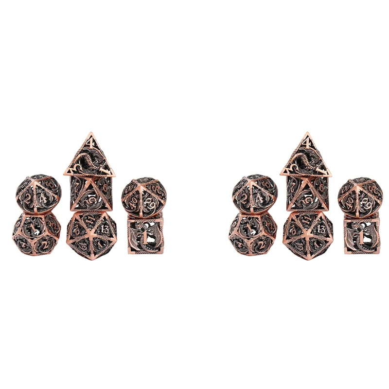 14Pcs Mini Hollow Metal Dice Set Hollow Out Polyhedral Dice Set For Role Playing Game,Red Copper
14Pcs Mini Hollow Metal Dice Set Hollow Out Polyhedral Dice Set For Role Playing Game,Red Copper