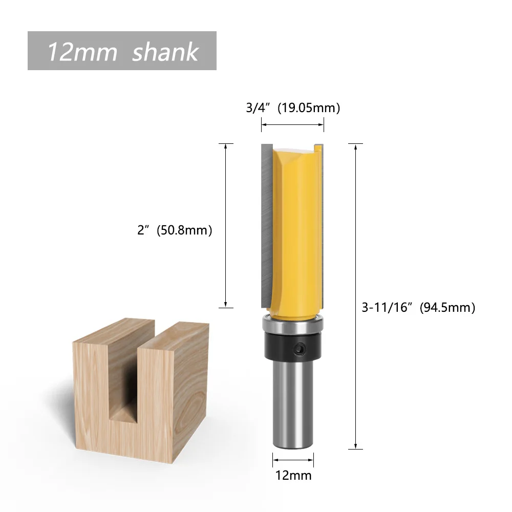 12mm Shank Long Straight Router Bit with Bearing Tungsten Carbide Wood Milling Cutter Diameter-19.05mm Cutting Length-50.8mm
12mm Shank Long Straight Router Bit with Bearing Tungsten Carbide Wood Milling Cutter Diameter-19.05mm Cutting Length-50.8mm