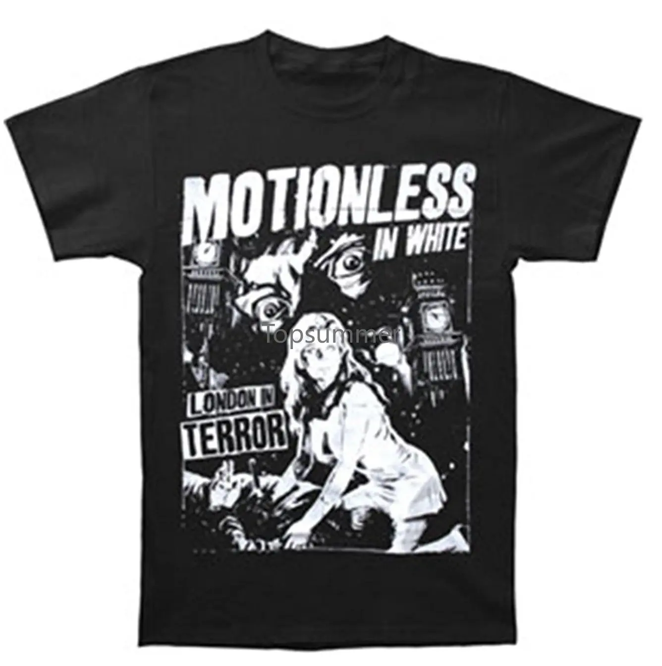 Print T Shirt Men Summer Style Fashion Motionless In White Men'S London In Terror T-Shirt Black
Print T Shirt Men Summer Style Fashion Motionless In White Men'S London In Terror T-Shirt Black