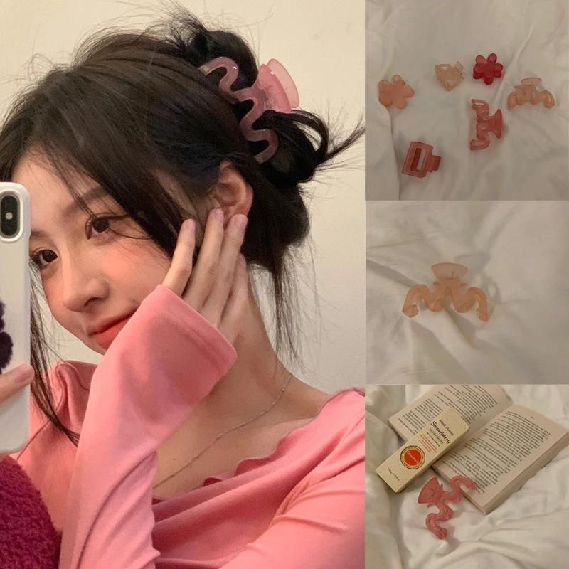 

Ruoshui Woman Girls Wave Transparent Hair Claws Clips Hairpins Women Hair Accessories Barrettes Hairgrip Ornaments Headwear