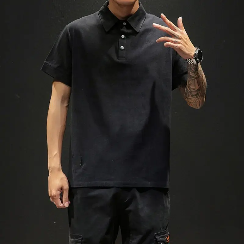 Summer Polo Shirt Men's black short-sleeved lapel button Korean version T-shirt printed shirt collar with casual clothes
Summer Polo Shirt Men's black short-sleeved lapel button Korean version T-shirt printed shirt collar with casual clothes