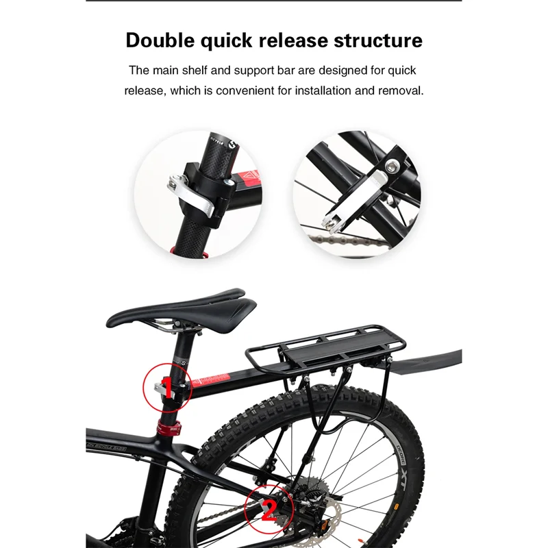 Rhinowalk Bicycle Luggage Carrier Cycling Seatpost Bag Holder Stand Cargo Rear Rack Shelf for 20-29 Inch Bike with Install Tools
Rhinowalk Bicycle Luggage Carrier Cycling Seatpost Bag Holder Stand Cargo Rear Rack Shelf for 20-29 Inch Bike with Install Tools