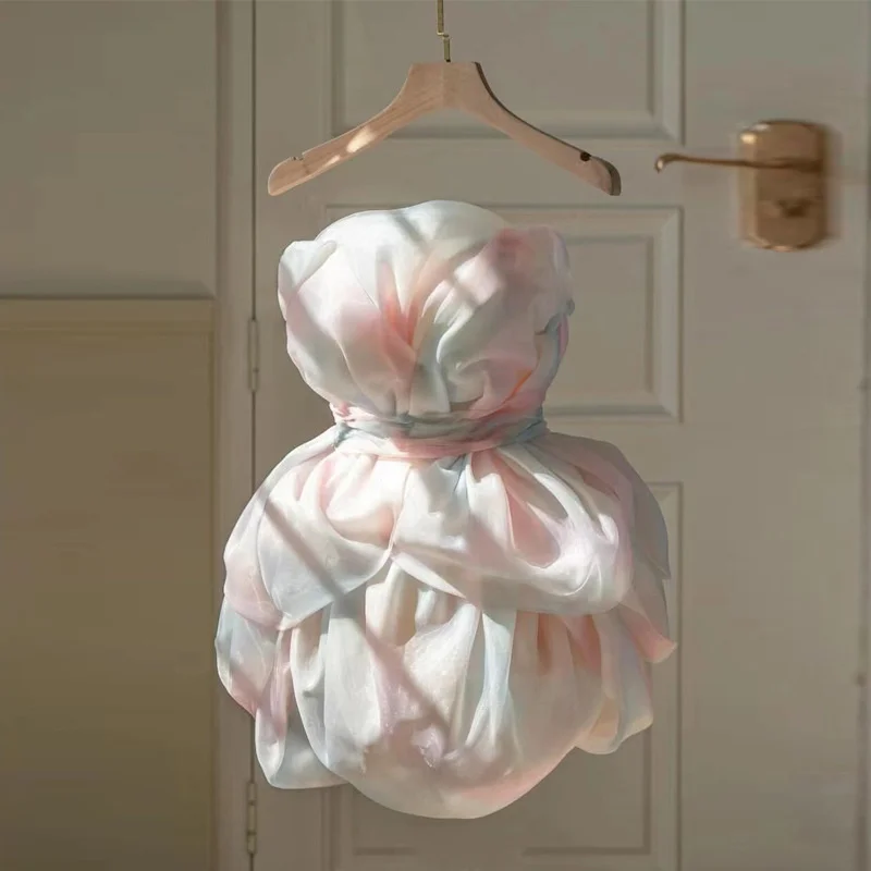 Dyed Bra Dress Women's Summer 2022 New Romantic Blooming Mesh Petal Suspender Skirt 
Dyed Bra Dress Women's Summer 2022 New Romantic Blooming Mesh Petal Suspender Skirt