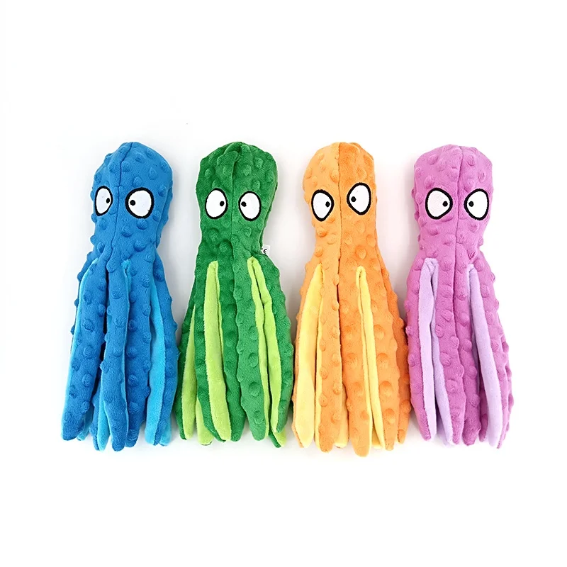 

8 Legs Octopus Soft Stuffed Plush Dog Toys Outdoor Play Interactive Squeaky Dogs Toy Sounder Sounding Paper Chew Tooth Toy