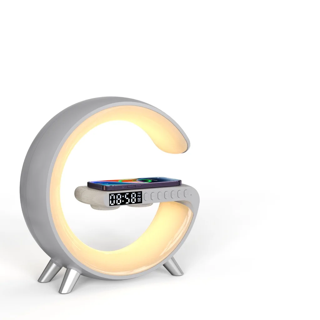 Adjustable brightness G-shaped LED light supports wireless fast charging and Bluetooth alarm clock APP control
Adjustable brightness G-shaped LED light supports wireless fast charging and Bluetooth alarm clock APP control