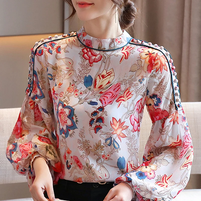 

Женские блузки с длинным рукавом, рубашки, модная женская блузка 2022, женская шифоновая блузка, рубашка, женские топы, одежда, блуза d419