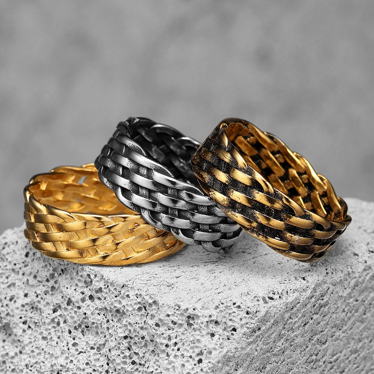 316L Stainless Steel Rings Simple Braided Men Women Ring Classic Retro Weave Texture for Friend Couple Jewelry Gift Wholesale
316L Stainless Steel Rings Simple Braided Men Women Ring Classic Retro Weave Texture for Friend Couple Jewelry Gift Wholesale