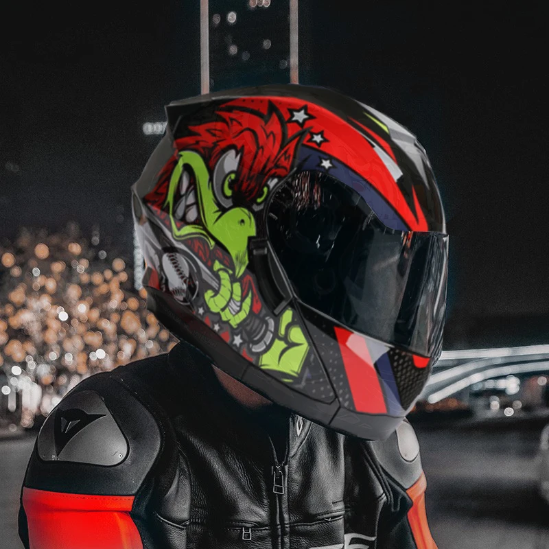 Мотоциклетный шлем на все лицо, с двойным солнцезащитным козырьком, 162 
Мотоциклетный шлем на все лицо, с двойным солнцезащитным козырьком, 162