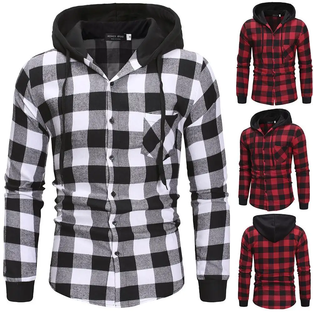 2023 Men's Shirts Autumn Fashion Casual Plaid Shirts Long Sleeve Cotton high quality Pullover Hooded Shirt Winter Mens Top
2023 Men's Shirts Autumn Fashion Casual Plaid Shirts Long Sleeve Cotton high quality Pullover Hooded Shirt Winter Mens Top