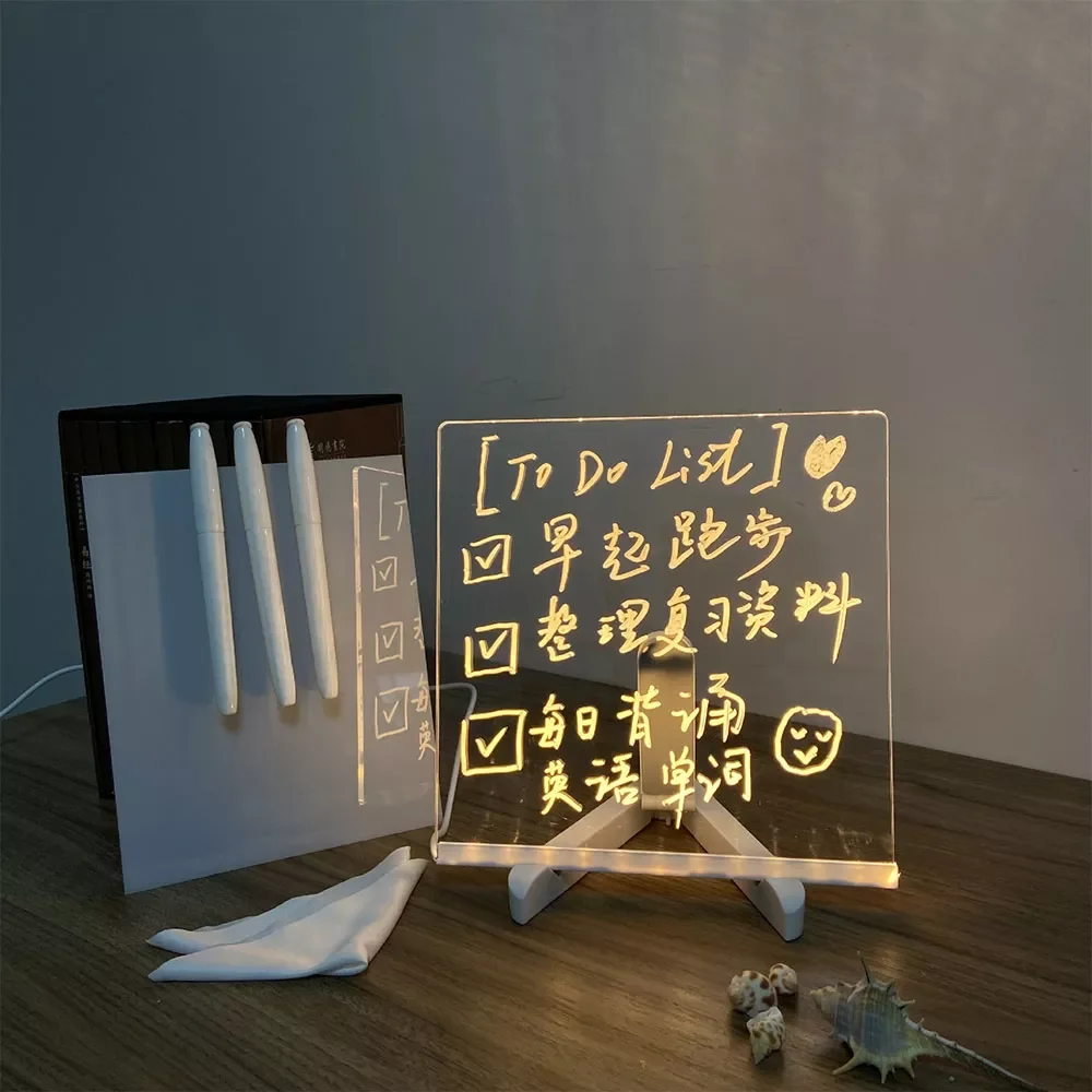 USB Adjustable Angle Acrylic Desktop Note Board Korean Erasable Memo Student Luminous Daily Moment Memo Message Board Transparen
USB Adjustable Angle Acrylic Desktop Note Board Korean Erasable Memo Student Luminous Daily Moment Memo Message Board Transparen