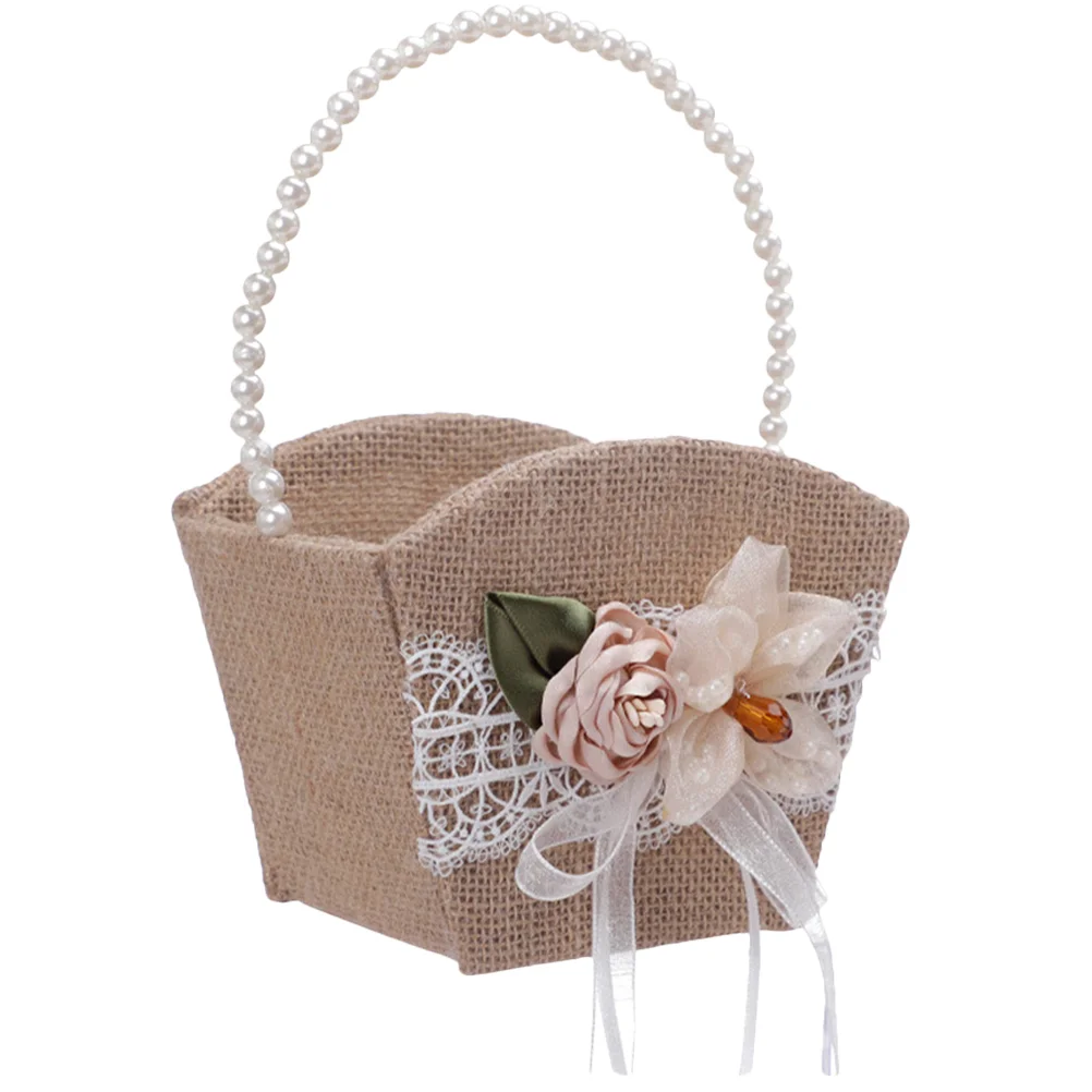 Wedding Snack Basket Rustic Flower Baskets Small Burlap Jute Girl Picnic Serving Pearl Handle Handheld
Wedding Snack Basket Rustic Flower Baskets Small Burlap Jute Girl Picnic Serving Pearl Handle Handheld