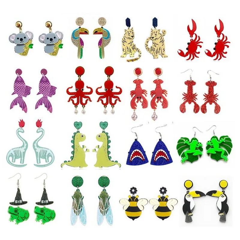 2023 Trending Cute Animal Asymmetrical Dangle Drop Earring Cute Funny Dinosaurs Lobsters Crabs Octopuses Sharks Frogs Earrings 
2023 Trending Cute Animal Asymmetrical Dangle Drop Earring Cute Funny Dinosaurs Lobsters Crabs Octopuses Sharks Frogs Earrings