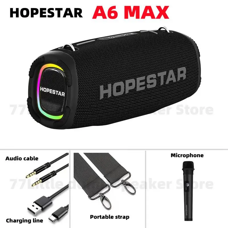 

HOPESTAR 120W Outdoor Waterproof Bluetooth Speaker RGB Light Effect Home Party Karaoke Subwoofer Caixa De Som A6 Max