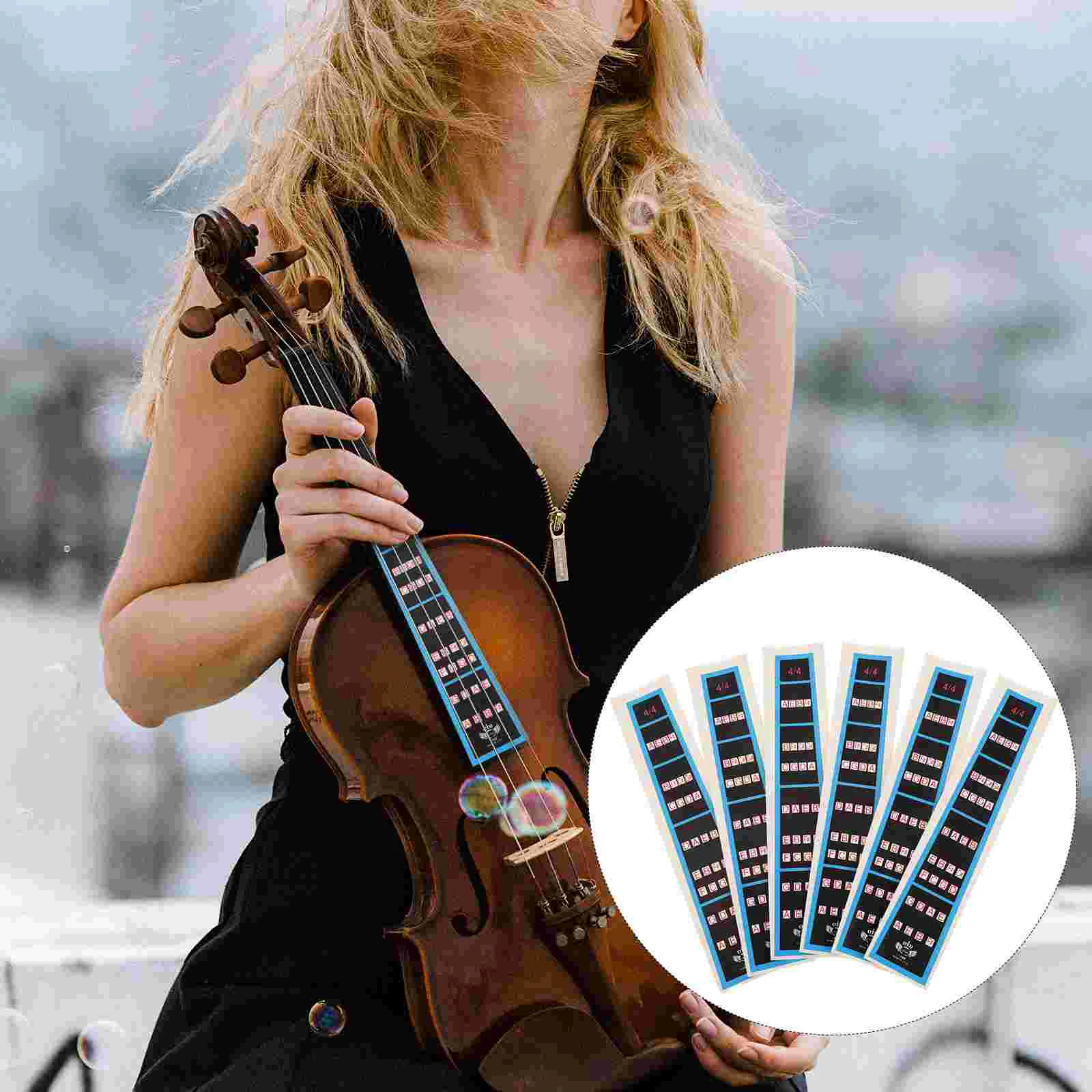 6 Pcs Finger Chart Fret Guide Label Violin Strings 4/4 Full Set Otomatone Fretboard Stickers Removable Note Learning Ukulele
6 Pcs Finger Chart Fret Guide Label Violin Strings 4/4 Full Set Otomatone Fretboard Stickers Removable Note Learning Ukulele